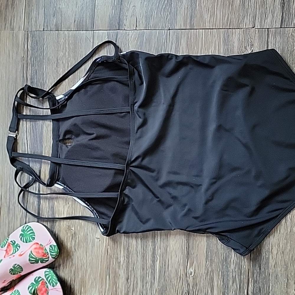 Black & White Mesh One Piece Swim - Picture 7 of 12